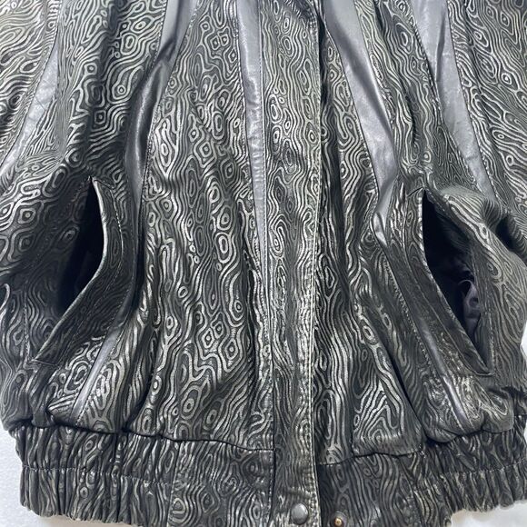 Vintage Gino Di Giorgio by Comint Womens Large Leather Bomber Jacket 80s 90s Zip - Picture 15 of 16